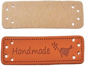 img 2 attached to MAXGOODS Set of 24 PU Leather Handmade Tag Label Embellishments Ornaments for Crafts, Scrapbooking, and Clothing Accessories - Button Sew-On Decorations with Holes for Jeans, Bags, Shoes, and Hats