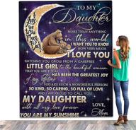 💌 personalized air mail fleece blanket for daughter - encourage, brave, and healing little bear quilts from mom and dad: a gift of positive energy logo