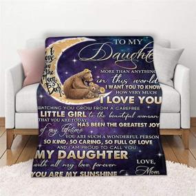 img 3 attached to 💌 Personalized Air Mail Fleece Blanket for Daughter - Encourage, Brave, and Healing Little Bear Quilts from Mom and Dad: A Gift of Positive Energy