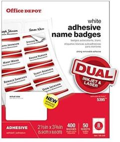 img 1 attached to 🏢 Office Depot White Name Badges - Pack of 400, Model OD98844: Durable and High-Quality