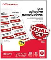 🏢 office depot white name badges - pack of 400, model od98844: durable and high-quality logo