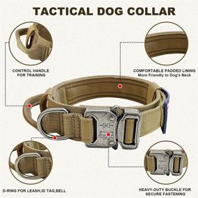 img 3 attached to 🐾 Tactical Dog Collar and Bungee Leash - Camo Military Set with USA American Flag - Adjustable K9 Collar with Heavy Duty Metal Buckle and Handle for Training Medium Large Dogs