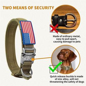 img 1 attached to 🐾 Tactical Dog Collar and Bungee Leash - Camo Military Set with USA American Flag - Adjustable K9 Collar with Heavy Duty Metal Buckle and Handle for Training Medium Large Dogs