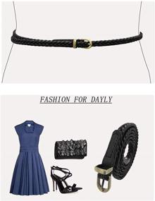 img 1 attached to 🏻 Stylish Knitted Leather Women's Accessories and Belts: A Perfect Fashion Statement