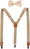 👔 jaifei casual men's accessories: stylish suspenders with pre-tied bowtie combo logo