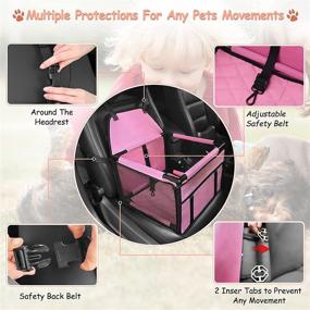 img 1 attached to 🐶 HIPPIH Small Dog Car Seat: Upgraded Booster Seat for Car with Sturdy PVC Bars Frame, Ideal for Medium Dogs Under 11 lb. Includes Waterproof Anti-Skid Mat