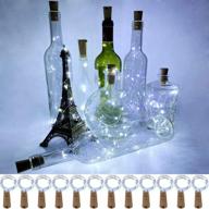 🍾 12 pack waterproof battery operated wine bottle lights with cork - 3.3ft silver wire fairy mini string light for diy wedding christmas party decoration - cold white logo