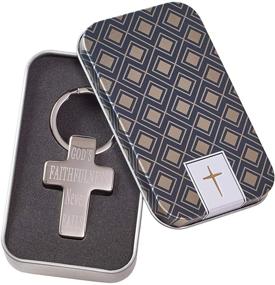 img 1 attached to 🔑 Metal Cross Keyring: Embrace God's Faithfulness