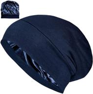 💤 stay stylish and protect your natural curly hair: alexander products satin lined sleep cap adjustable bonnet slouchy beanie for women logo