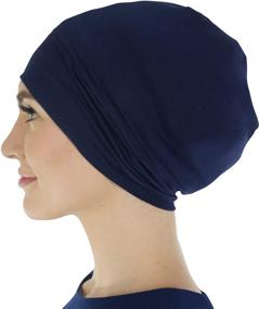 img 1 attached to 💤 Stay Stylish and Protect Your Natural Curly Hair: ALEXANDER PRODUCTS Satin Lined Sleep Cap Adjustable Bonnet Slouchy Beanie for Women