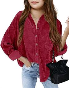 img 4 attached to 👚 Stylish Button Shirts for Girls: Imily Bela Casual Clothing Collection in Tops, Tees & Blouses