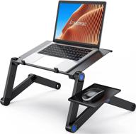 🔥 loryergo adjustable laptop stand - portable ergonomic lap computer riser with height adjustment, cooling fans, mouse pad tray - ideal for desk, bed, sofa - fits up to 15.6" laptops logo