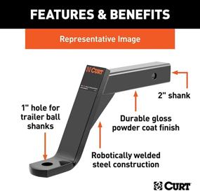img 1 attached to 🧰 CURT 45112 Class 3 Trailer Hitch Ball Mount - 2-Inch Receiver, 5,000 lbs Capacity, 1-Inch Hole, 10-Inch Drop