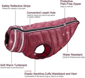 img 3 attached to 🐶 Thick Padded Dog Jacket Clothes - Winter Waterproof Pet Dog Puffer Jacket for Medium Large Dogs - Reflective Cold Weather Dog Coat Outdoor Clothing Apparel by Beirui