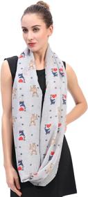 img 2 attached to 🐶 Lina & Lily Chihuahua Dog Print Infinity Loop Scarf: A Fashionable Accessory for Women