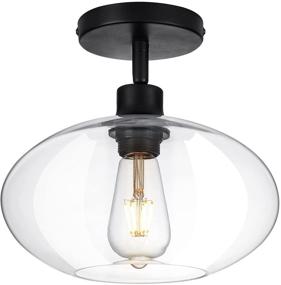 img 4 attached to 🔆 N/W Archiology Semi Flush Mount Ceiling Light: Elegant and Modern Illumination for Dining Rooms, Bedrooms, Cafes, Bars, Hallways, and Passways