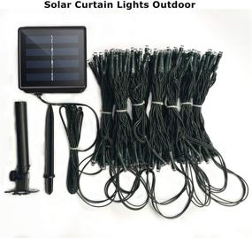 img 3 attached to 🌞 Outdoor Solar Powered LED Curtain Lights: 200 Waterproof Twinkle Lights for Wedding Backdrop, Patio Decor, and Camping - Warm White