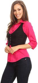 img 3 attached to 🖤 Black ColorSwatch Juniors Racerback Satin Back Waistcoat Vest - Medium Size