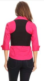 img 1 attached to 🖤 Black ColorSwatch Juniors Racerback Satin Back Waistcoat Vest - Medium Size