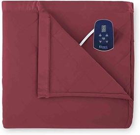 img 3 attached to Micro Flannel Electric Blanket, Queen Size in Burgundy - Thermee