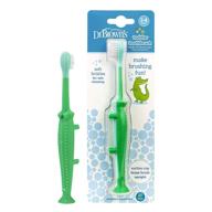 dr. brown's crocodile toothbrush: 💚 green toddler and baby oral care essential logo