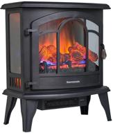 🔥 thermomate 23-inch portable freestanding electric fireplace stove with remote controller - realistic flame and logs, vintage design for home and office - csa approved safety logo