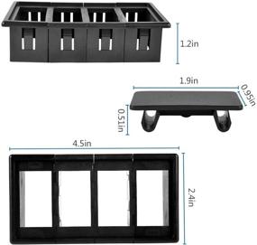 img 1 attached to 🔲 AutoEC Rocker Switch Panel: Durable Black Plastic Holder Housing Kit