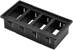 img 4 attached to 🔲 AutoEC Rocker Switch Panel: Durable Black Plastic Holder Housing Kit