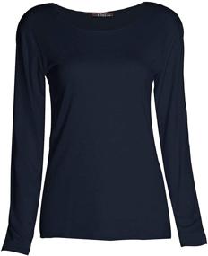 img 2 attached to 👚 Loxdonz Girls' Stretchy Long Sleeve Scoop Neck T-Shirt Top - Basic Kids' Fashion Essential