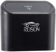 🚗 roson mini car trash can: portable waterproof garbage organizer with lid for cars, home, and office (black, 1 pack) logo