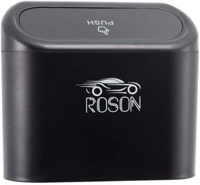 img 4 attached to 🚗 ROSON Mini Car Trash Can: Portable Waterproof Garbage Organizer with Lid for Cars, Home, and Office (Black, 1 Pack)