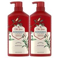 🌿 refresh and revitalize with old spice reinvigorate shampoo for men: tea tree oil, 21.9 oz twin pack logo