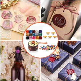 img 3 attached to 📮 Wax Seal Stamp Kit with 462pcs Sealing Wax Beads, Wax Seal Warmer, Spoon, and Tealight Candles - Ideal for Crafts, Letter Sealing, and Envelope Stamps