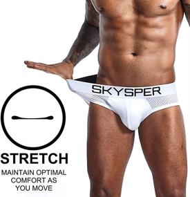 img 2 attached to SKYSPER Men's Breathable Mesh Cotton Jockstraps - Athletic Supporters and Underwear for Men