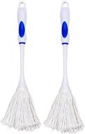 🔥 alazco 15’’ long dish mop bbq basting grilling brush - apply barbeque sauce, marinade, glaze & clean bottles, decanters, wine glasses, coffee pots - full cotton fiber head, non-slip handle logo