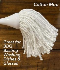 img 2 attached to 🔥 ALAZCO 15’’ Long Dish Mop BBQ Basting Grilling Brush - Apply Barbeque Sauce, Marinade, Glaze & Clean Bottles, Decanters, Wine Glasses, Coffee Pots - Full Cotton Fiber Head, Non-Slip Handle