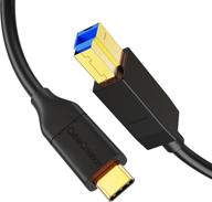 🔌 кабель usb b to c cablecreation 10gbps usb 3.1 с to b для принтера macbook pro air usb b, внешнего жесткого диска, док-станции, сканера - 4ft/1.2m, совместим с thunderbolt 3 хостом - черный. логотип