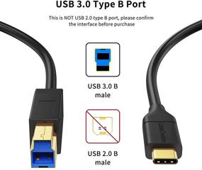 img 3 attached to 🔌 Кабель USB B to C CableCreation 10Gbps USB 3.1 С to B для принтера MacBook Pro Air USB B, внешнего жесткого диска, док-станции, сканера - 4FT/1.2M, совместим с Thunderbolt 3 хостом - черный.