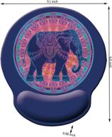 🐘 melyaxu ergonomic mouse pad with cute mandala elephant design: wrist support, non-slip base for comfortable computer and laptop use at home or office logo