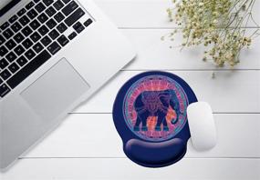 img 1 attached to 🐘 Melyaxu Ergonomic Mouse Pad with Cute Mandala Elephant Design: Wrist Support, Non-Slip Base for Comfortable Computer and Laptop Use at Home or Office