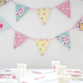 img 3 attached to 🎉 13ft Truly Scrumptious Vintage Bright Floral Triangle Pennant Bunting Garland - Perfect for Birthday, Garden Party, Afternoon Tea, Baby Shower, Bedroom Decor, Daughter, Girls