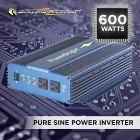 img 2 attached to ⚡ PowerBright 24V Чистый синусоидальный инвертор питания 600W - Непрерывное преобразование постоянного тока 24V в переменный ток 120V для чрезвычайных ситуаций, ураганов, сбоев света и портативных питательных станций.