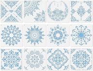 🎨 12 pcs (12x12inch) mandala stencil set - reusable plastic spray paint stencils for prosperity inspired patterns on walls, furniture, and floors - ideal for wood painting (style-00) logo