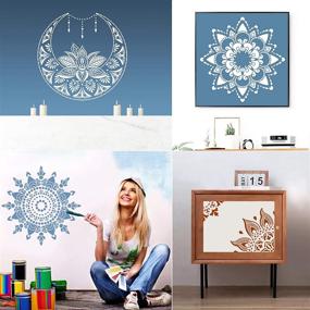 img 1 attached to 🎨 12 Pcs (12x12inch) Mandala Stencil Set - Reusable Plastic Spray Paint Stencils for Prosperity Inspired Patterns on Walls, Furniture, and Floors - Ideal for Wood Painting (Style-00)