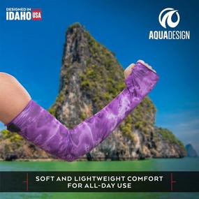 img 1 attached to 🌞 Women's UV Protection Arm Sun Sleeves: Aqua Design Forearm Compression Covers