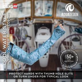 img 2 attached to 🌞 Women's UV Protection Arm Sun Sleeves: Aqua Design Forearm Compression Covers