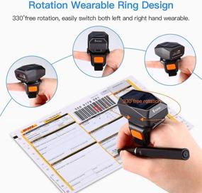 img 3 attached to 📱 Eyoyo 2D Finger Ring Barcode Scanner: Wearable, Wired & Wireless, Bluetooth, Ideal for iPad, Smartphone, PC