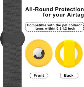 img 3 attached to 🐾 URSOQ 2 Pack Silicone Anti-Lost Pet Loop Holder for AirTag 2021 - Yellow & Black: Lightweight, Soft, Anti-Scratch, Anti-Dropping | Dog Cat Collar Silicone Case Compatible with Air Tag