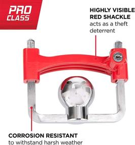img 3 attached to Набор замков против кражи для прицепного механизма TOWSMART - хромированный замок для прицепного механизма, штырь-бумеранг для тяги, латунный замок для прицепного механизма, 4 ключа - обеспечивает надежную фиксацию прицепов при буксировке, защищает не прицепленный прицеп от кражи.