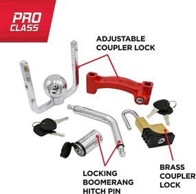 img 1 attached to TOWSMART Trailer Coupler Anti-Theft Lock Kit – Chrome Coupler Lock, Boomerang Hitch Pin, Brass Coupler Lock, 4 Keys – Securing Trailers in Tow, Protecting Unhitched Trailer from Theft